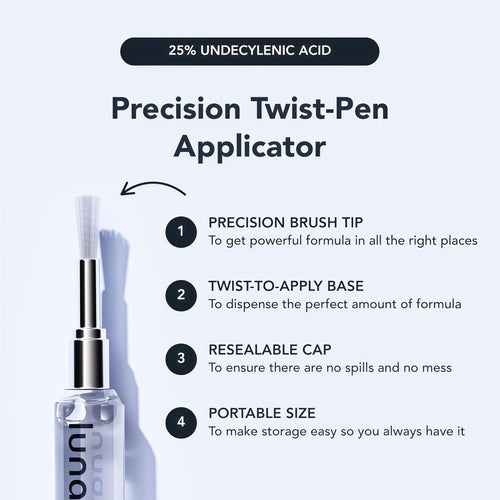 Lunavia Antifungal Pen – Cures Most Athlete’s Foot, Jock Itch, and Ringworm - 25% Undecylenic Acid with added Tea Tree, Jojoba, Clove Bud Oils & Aloe - 1-Pack Twist Pen (3ML Volume)